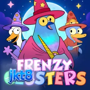 Tampilan antarmuka permainan slot Frenzy Clusters dengan grid 7x7 yang dinamis.